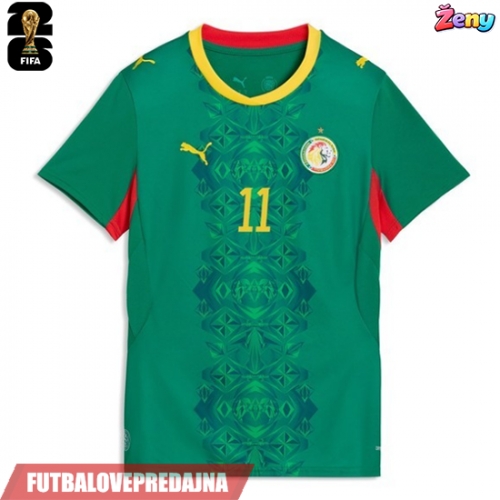 Lacne Ženy Futbalové dres Senegal Nicolas Jackson #11 MS 2026 Krátky Rukáv - Preč